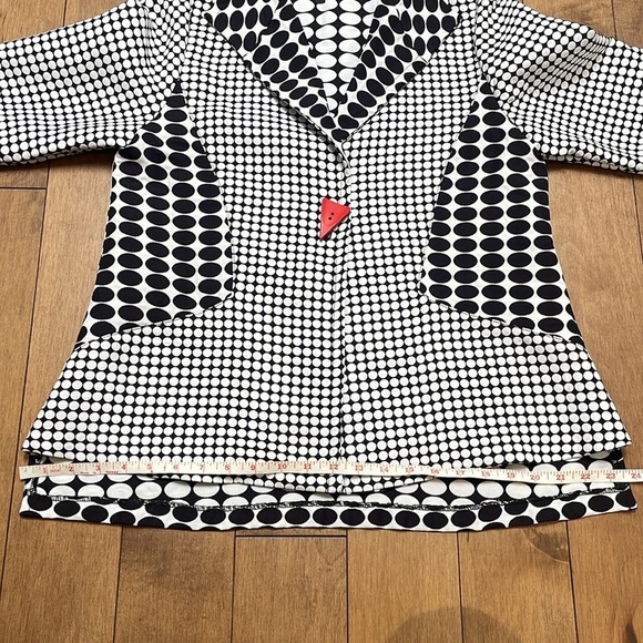 IC By CONNIE K Women's Black White Polka Dot jacket blazer S Red Button - Picture 10 of 14